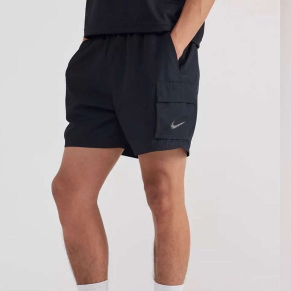 Nike Belted Packable 5" Swim Cargo Shorts Black Mens Size XL